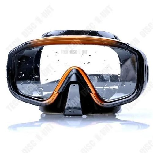 Masque De Plongée - Td® - Complet - Verre Trempé - Couleur Or Noir - Pour Adulte