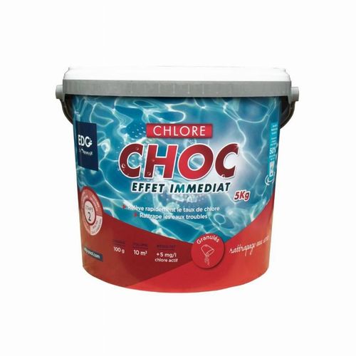 Chlore choc, granulés, seau de 5KG, EDG, pour stabilisation du PH - AQUALUX - 200272