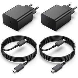 Eryi-Lot De 2 Pour Chargeur Rapide Samsung, 45w Chargeur Usb C Charge Rapide Et 2m Câble Pour Samsung Galaxy S24/S23/S22/S21 Ultr[302]