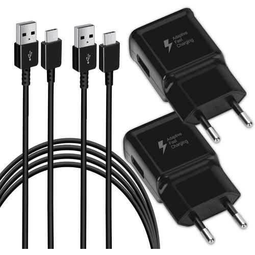 ERYI-Pack de 2 Chargeur USB-C à Charge Rapide, avec Câble USB Type C de 1,5 m Adaptateur de Ccharge pour Samsung Galaxy S10/S9/S8[930]