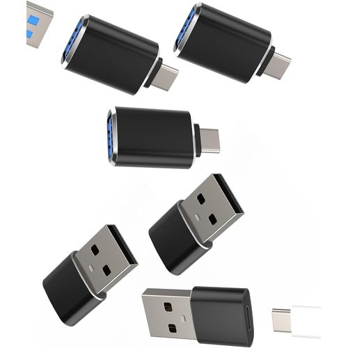ERYI-Adaptateur USB C vers USB A (Lot de 6) OTG Prise Connecteur Type-c Cable Secteur Chargeur Convertisseur pour IPhone15 Pro Ma[920]