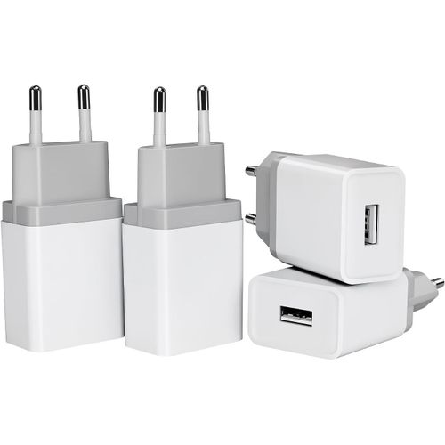 ERYI-Lot de 4 Chargeur USB 12W 5V/2,4A Bloc Prise USB Adaptateur USB Chargeur Murale USB Prise Secteur USB Compatible avec iPhone[1165]