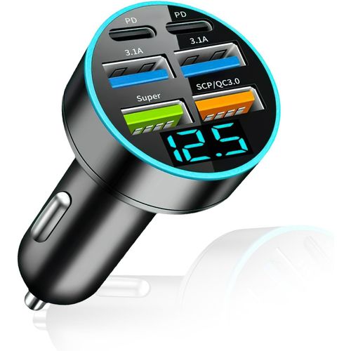 Eryi-Chargeur De Voiture Double Usb 66w/3.1a, Allume Cigare Usb, Chargeur Allume Cigare Usb C Ultracompact En Alliage D'aluminium[777]