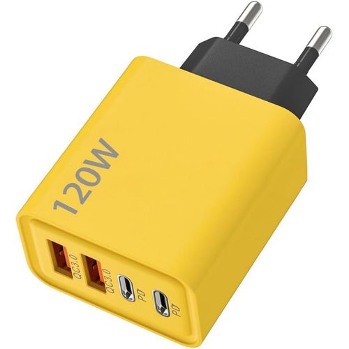 Eryi-Chargeur Usb,120w Prise Usb C,4 Ports Chargeur Rapide,Pd+Qc3.0 Chargeur Secteur Usb,Tête De Charge Rapide Pour Iphone Samsun[957]