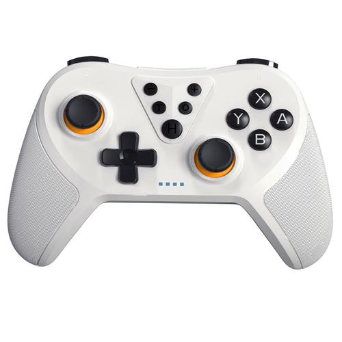 Manette Switch Pro Sans Fil Pour Nintendo Switch/Lite/Oled - Blanc - Gyroscope 6 Axes, Support De Mouvement, Double Turbo Réglable, Manette De Jeu À Distance Améliorée