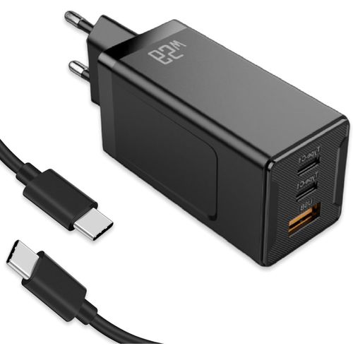 Eryi-Chargeur Usb-C Gan 65w, 3 Ports Pd Rapide - Chargeur Compact Usb-C Pour Macbook Pro/Air, Iphone 16/15/14, Ipad Pro/Air, Gala[586]