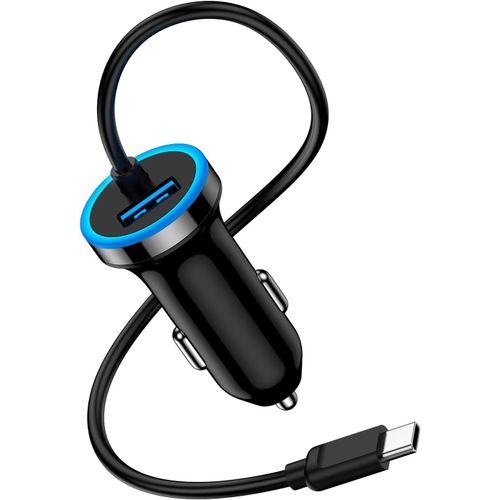 Eryi-Chargeur Allume Cigare Usb C Charge Rapide, 3.4a Chargeur Voiture Avec 1m C Câble, Prise Allume Cigare 12v Pour Iphone 16 15[964]