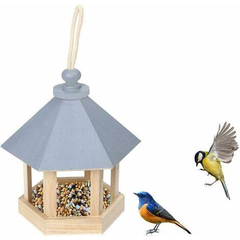 Mangeoire à oiseaux suspendu avec oiseau décoratif (1 oiseau)