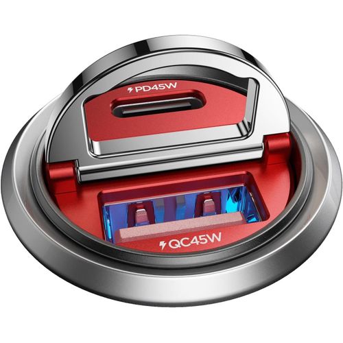 Eryi-Chargeur De Voiture Usb C 90 W, [Super Mini Métal] Chargeur De Voiture Usb C Adaptateur De Charge Rapide Pd+Qc Double Port [1907]