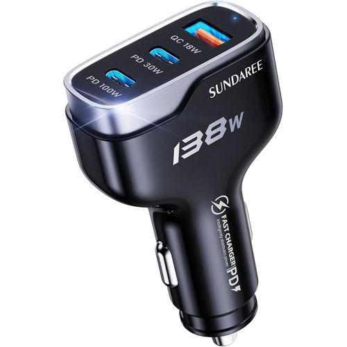 Eryi-Allume Cigare Usb C 100w,138w Multi 3 Port 12v 24v Type C Pd Qc Charge Rapide Prise Chargeur Voiture Adaptateur For Samsung [603]