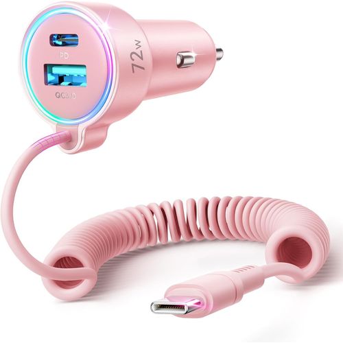 Eryi-Chargeur Voiture Usb C, 72w 3-Ports Pd3.0 & Qc3.0 Super Rapide Allume Cigare Usb C Prise Avec 1,5 M [Gardez Bien Rangé] Rapi[1462]