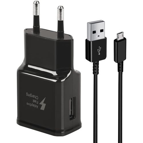 ERYI-Chargeur USB Rapide Adaptateur avec Câble de Charge Rapide Micro USB 1,5 m pour Samsung Galaxy S7/S6/S2 S3/S4/S5 Edge/J3/J7/[441]