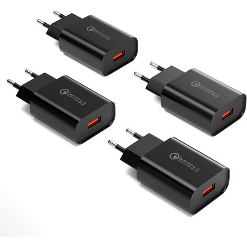 Eryi-4 Pièces Chargeur Prise Usb, 18w Quick Charge 3.0 Chargeur Rapide Alimentation 6v/3a Secteur Pour Samsung Galaxy S23/S22/S21[662]