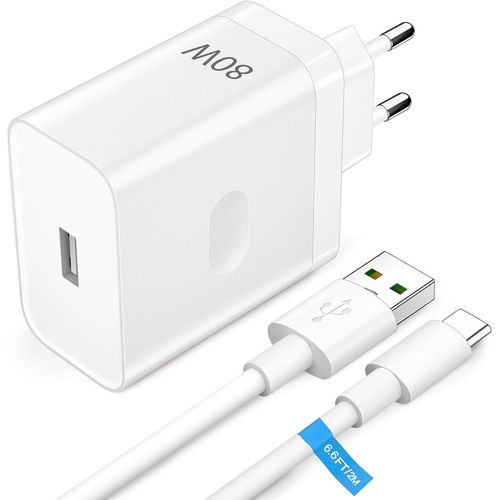 ERYI-Chargeur 80W pour Oppo SuperVooc Charge USB Power Supply, vec Câble USB C 2m, Adaptateur Chargeur Rapide pour Oppo Find X7 U[1297]