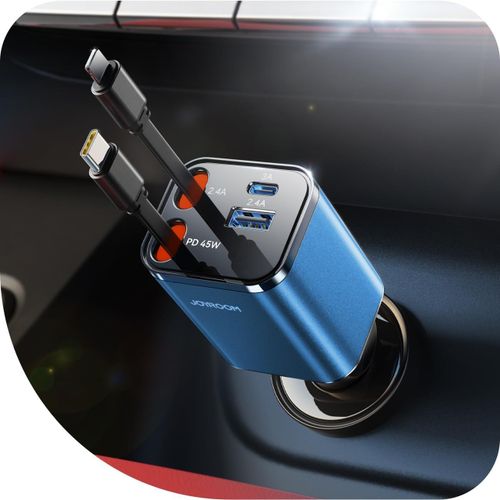 Eryi-¿4-En-1¿2025 84w Rétractable Allume Cigare Usb C,¿Ultra-Compact¿Pd 45w Chargeur Voiture Chargement Rapide, Prise Allume Cig[1988]