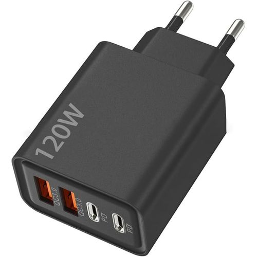 Eryi-Chargeur Usb,120w Prise Usb C,4 Ports Chargeur Rapide,Pd+Qc3.0 Chargeur Secteur Usb,Tête De Charge Rapide Pour Iphone Samsun[1978]