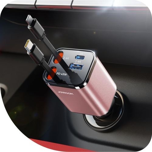 Eryi-¿4-En-1¿2025 84w Rétractable Allume Cigare Usb C,¿Ultra-Compact¿Pd 45w Chargeur Voiture Chargement Rapide, Prise Allume Cig[1989]