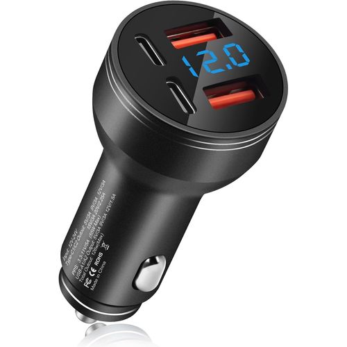Eryi-Chargeur Allume-Cigare Usb-C 126 W Tout Métal, Adaptateur Allume-Cigare Rapide Intelligent 4 Ports Avec Double Pd 45 W Et Do[3582]