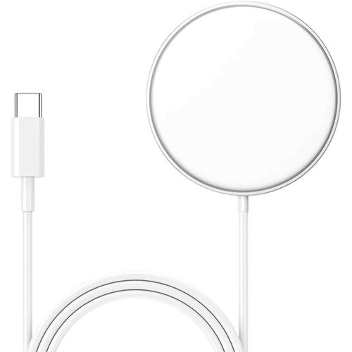 Eryi-Chargeur Induction 15w Pour Iphone, Magnétique Chargeur Rapide Compatible Avec Mag Safe, Blanc Chargeur Sans Fil Vers Usb¿C [2715]