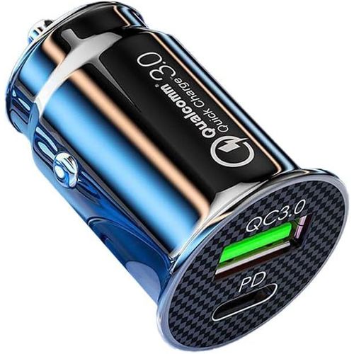 Eryi-Chargeur Telephone Voiture Double Usb-C Et Usb-A - Adaptateur Mini Allume-Cigarette 36w À 2 Ports - Chargeur De Téléphone Po[2300]