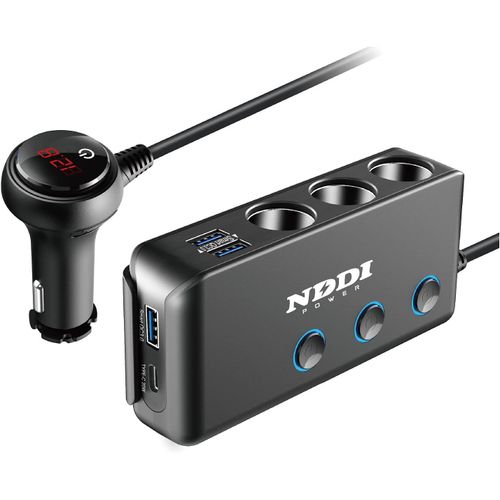 Eryi-Chargeur Allume-Cigare 120 W, Adaptateur Allume-Cigare, Usb Qc 3.0 Et Trois Ports Usb 5v/Max 5.5a Charge Rapide Pour Voiture[2307]