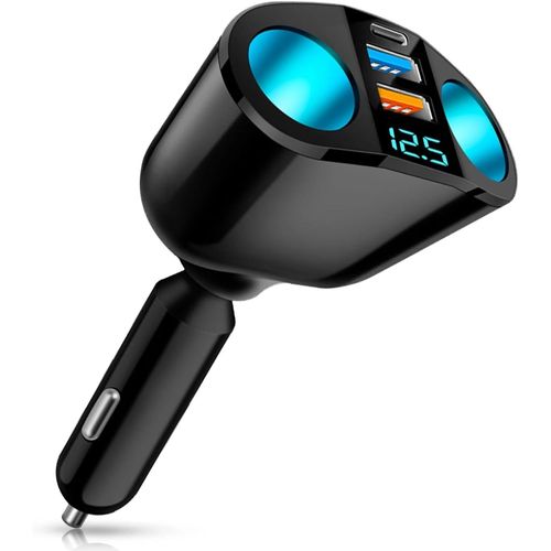 Eryi-Chargeur De Voiture Adaptateur Allume-Cigare Qc3.0 Et Pd Allume-Cigare Usb Avec Voltmètre Led, Chargeur De Voiture 12 V/24 V[2523]