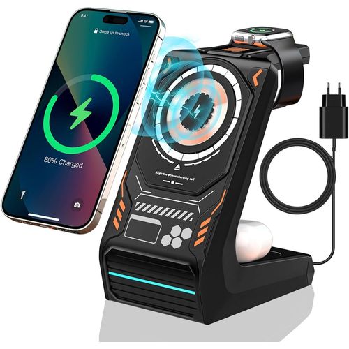 Eryi-Chargeur Induction 3 En 1,Chargeur Sans Fil Pour Iphone 15 14 13 12 Pro Max Xiaomi Google, Rapide Induction Chargeur Pour Ap[3833]