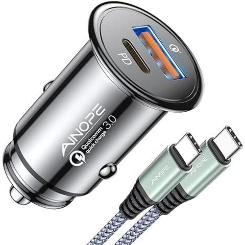 Eryi-Chargeur De Voiture, 30w Chargeur Voiture Usb C Avec Pd 3.0 Chargeur Allume Cigare Usb 2 Ports Avec Quick Charge 3.0 Pour Ma[2138]
