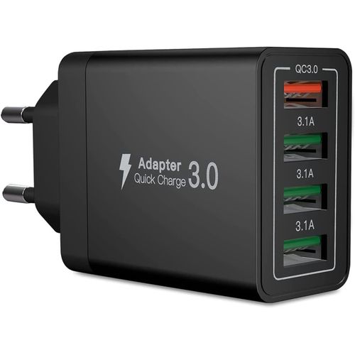 Eryi-Chargeur Usb, 33w Multi Usb Bloc D'alimentation Qc 3.0 Chargeur Rapide Usb 4 Ports Compatible Avec Iphone 12/13/14/15/16/Sam[2143]