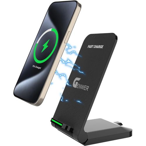 Eryi-Chargeur Induction Stand, 15w Qi Certifié Wireless - Charge Sans Fil Rapide À Double Bobine Pour Iphone 16 15 14 13 12 11 Pr[2966]