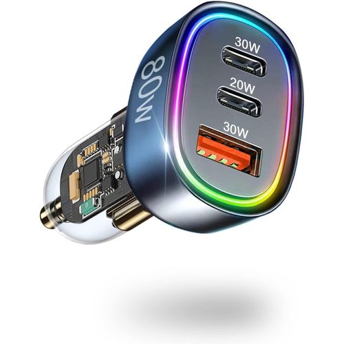 Eryi-Chargeur Allume Cigare Usb,80w 3-Ports Usb Allume Cigare,Chargeur De Voiture [Double Pd3.0 & 30w Qc3.0] Prise Allume Cigare [3908]