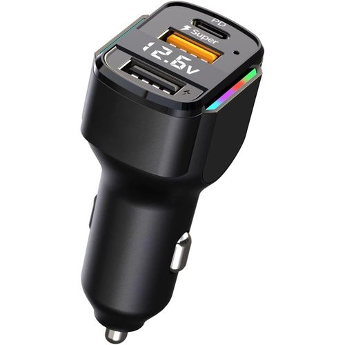 Eryi-80w Chargeur Voiture Allume Cigare Usb, 3 Ports Pd3.0 & Qc3.0 Super Rapide Allume Cigare Usb C Prise Avec, Chargeur De Voitu[3704]
