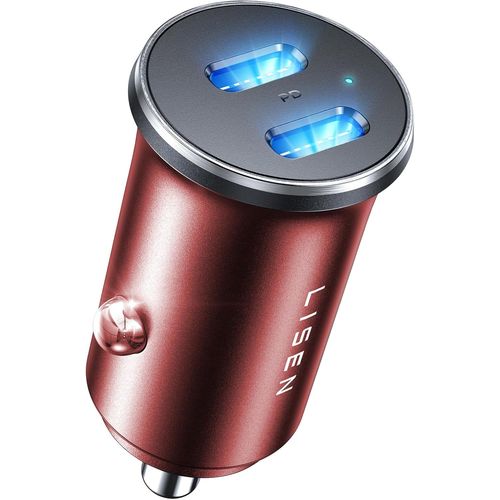 Eryi-Répartiteur Allume-Cigare Usb C 90 W [Double Prise Pd45w 12 V] Mini Chargeur De Voiture Tout En Métal Adaptateur Usb C Prise[3489]
