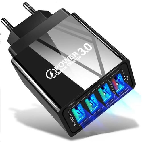 Eryi-Chargeur Usb Multiple Charge Rapide 4 Ports Usb Pise Rapide Compatible Tous Les Téléphones Portables Samsun, Xiaomi, Huawei,[2001]