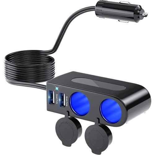 Eryi-120w Multi Prise Chargeur Allume Cigare Usb Rapide, 4 En 1 Chargeur Voiture Allume Cigare Adaptateur 12v/24v Chargeur Voitur[3282]