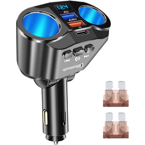 Eryi-Chargeur Allume Cigare Usb C 120w, Double Prise Usb 2.4a Allume Cigare, Adaptateur Allume Cigare Usb 12v/24v Avec Voltmètre [4450]