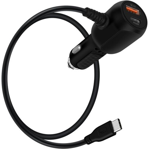 Eryi-66w Chargeur Allume Cigare Usb C Rapide 20w Pd Qc3.0 Chargeur Voiture Avec Câble Type C Spirale Pour Téléphone Portable, Tab[2024]