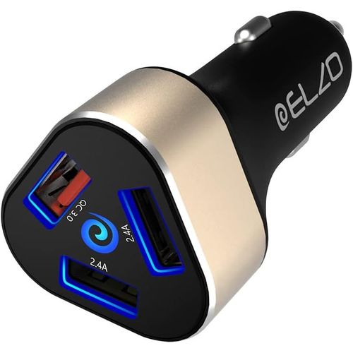 Eryi-Quick Charge 3.0 42w Chargeur De Voiture Usb À 3 Ports (1 Port Quick Charge 3.0 + 2 Ports Intelligents) Avec Câble Micro Usb[2882]