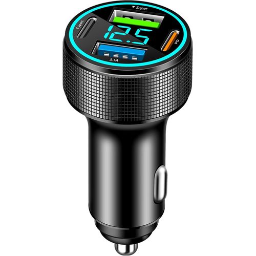 Eryi-4 Ports Chargeur Allume Cigare Usb C Rapide, 66w Super Charge Rapide Chargeur Allume Cigare, Pd 30w Prise Allume Cigare 12v,[3758]