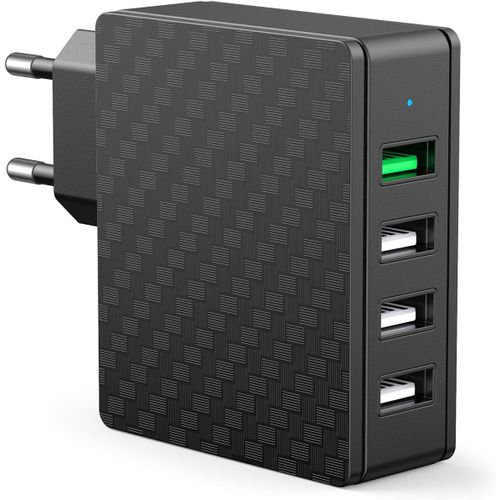 Eryi-Quick Charge 3.0 Chargeur Secteur Usb 30w Chargeur Mural 4 Ports Prise Usb Secteur Usb Chargeur Pour Iphone Xs/Xs Max/Xr / 8[4016]