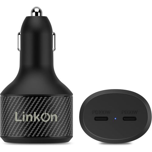 Eryi-Chargeur De Voiture 130w En Usb-C Avec Ports 100w Pd3.0 Et 30w Pd3.0 Compatible Avec Macbook Samsung Huawei Fcp Scp Apple Ip[4261]