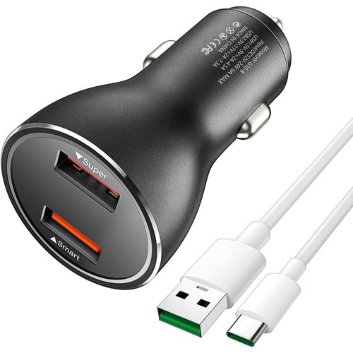 Eryi-Chargeur Voiture Usb 80w Supervooc+Qc30w,Chargeur Voiture Rapide Avec Câble Usb Type C Pour Supervooc Charge Pour Oppo Find [3130]