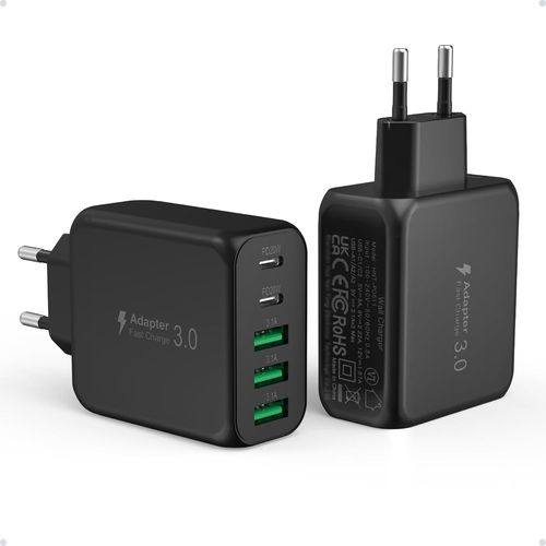 Eryi-2pack Chargeur Usb C, 50w 5 Port 2usb C & 3usb A Chargeur Rapide Multiprise Pour Iphone 15 14 13 12 11 Pro Max/Pro/Plus,Ipa[3793]
