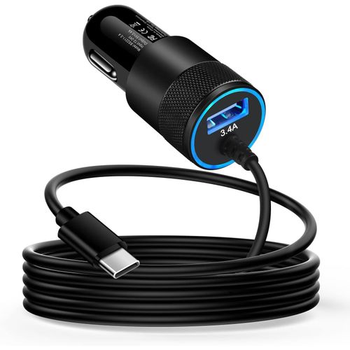 ERYI-Chargeur de téléphone de voiture USB 3,4 A, adaptateur USB C rapide avec câble USB C de 1 m pour Samsung Galaxy S2/S24/S23/S[4026]