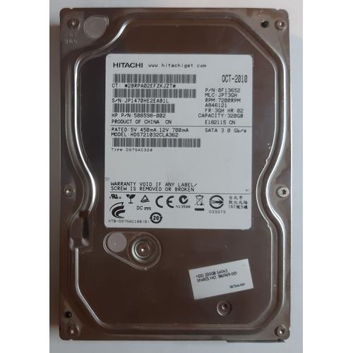 Disque dur HITACHI HDS721032CLA362 320Go/7200rpm/16Mo.