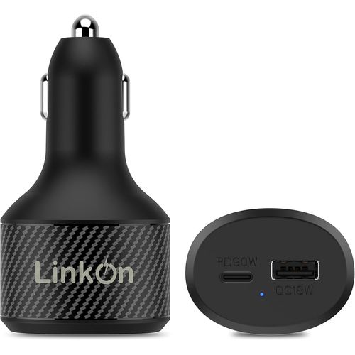 Eryi-112w Chargeur De Voiture En Usb-C Avec Ports 90w Pd3.0 Pps Et 18w Qc3.0 Compatible Avec Macbook Air/Pro Hp Dell Asus Acer Le[4262]