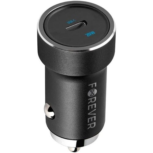 Eryi-Forever Chargeur De Voiture Pd Qc Cc-06 1 X Usb-C 20 W Noir Avec Fonction De Charge Rapide Pour Tous Les Types De Téléphones[4522]