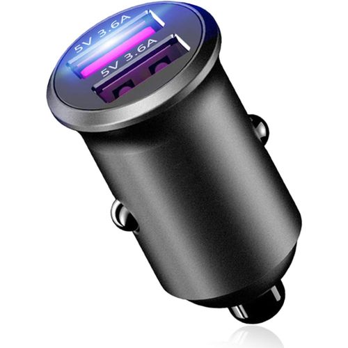 Eryi-Chargeur Allume Cigare Usb [Dual Qc3.0 Port] 36w/7.2a [Tout Métal] Allume Cigare Usb Mini Chargeur Voiture Usb Charge Rapide[2283]