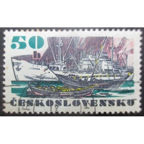Tchecoslovaquie N°1935 Navire De Commerce Oblitéré