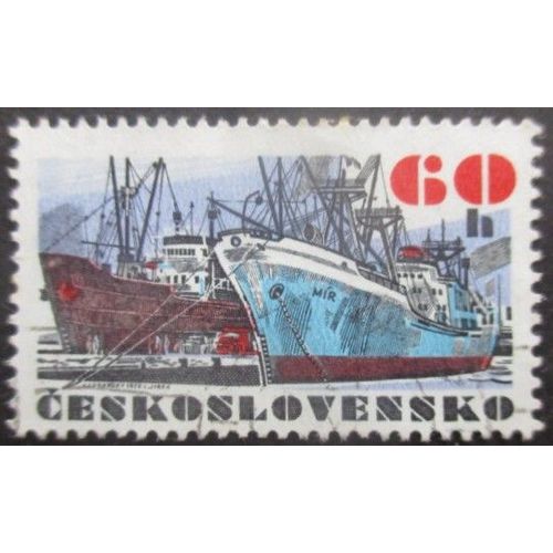 Tchecoslovaquie N°1936 Navire De Commerce Oblitéré